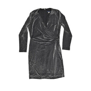 Tommy Hilfiger Women Dress Plus Size 12 Wrap Dress Nylon Shinny Long Sleeve